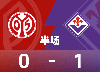 Intervalo da UEFA: gols de Som, Mainz 0-1 Fiorentina